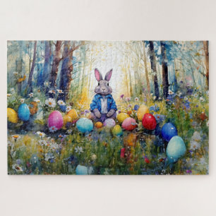 Puzzle Peter Easter Bunny con huevos de Pascua