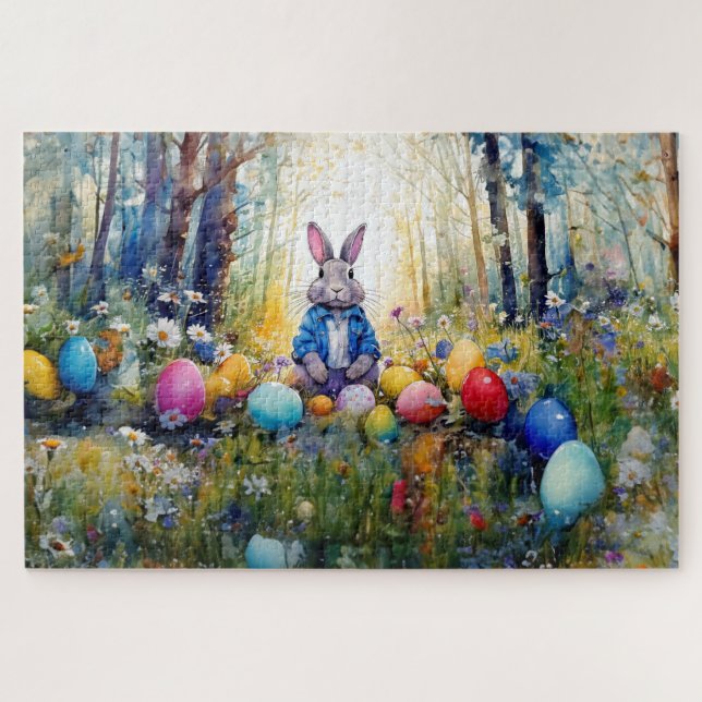 Puzzle Peter Easter Bunny con huevos de Pascua (Horizontal)