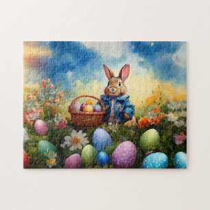 Puzzle Peter Easter Bunny con huevos de Pascua