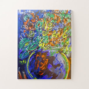Puzzle Peter Max colorido acuarela Vase con flores