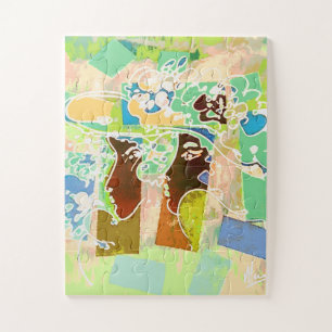 Puzzle Peter Max coloridos Gorras florales acuáticos Chi