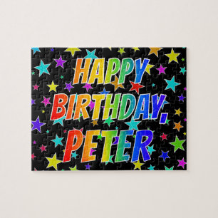 Puzzle "PETER" Nombre, Diversión "FELIZ CUMPLEAÑOS"