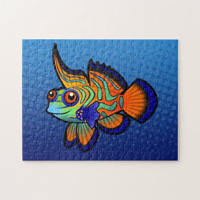 Puzzle Pez dragón mandarín de dibujos animados (Horizontal)
