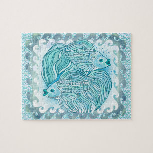 Puzzle Pez Koi Azul Yin Yang