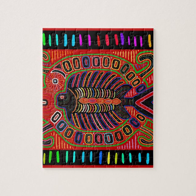 Puzzle Pez volador Mola indio Cuna (Vertical)