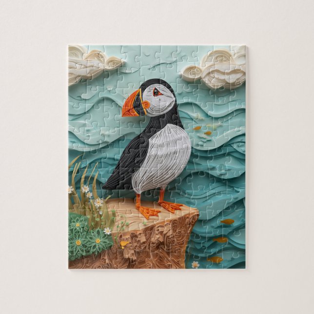 Puzzle Pezón Atlántico de Quilling en Papel (Vertical)