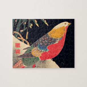 Puzzle Pheasant dorado en la nieve de Ito Jakuchu
