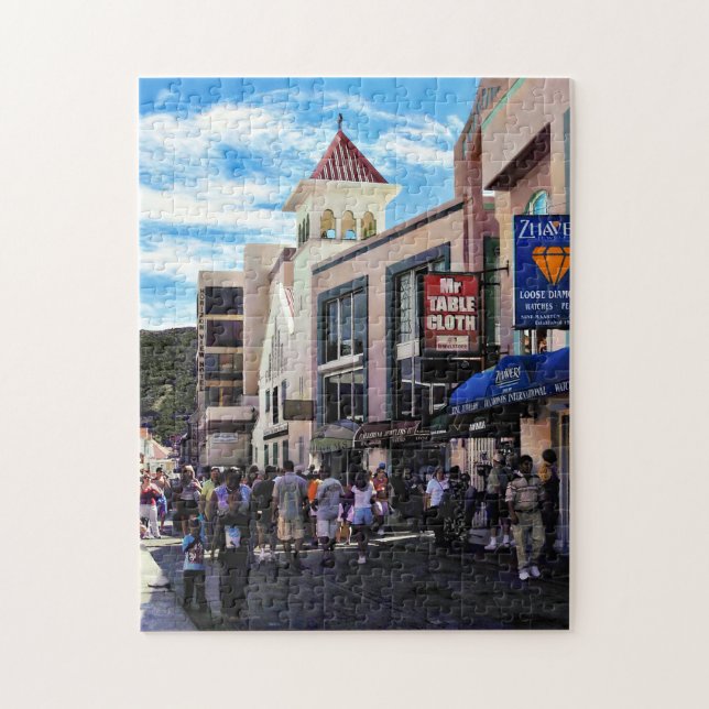 Puzzle Philipsburg Sint Maarten: Comprando en Front Stree (Vertical)