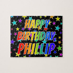 Puzzle "PHILLIP" Nombre, Diversión "FELIZ CUMPLEAÑOS"