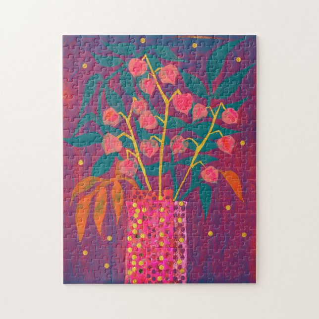 Puzzle Physalis Plantas otoñales Arte Floral Bouquet Colo (Vertical)
