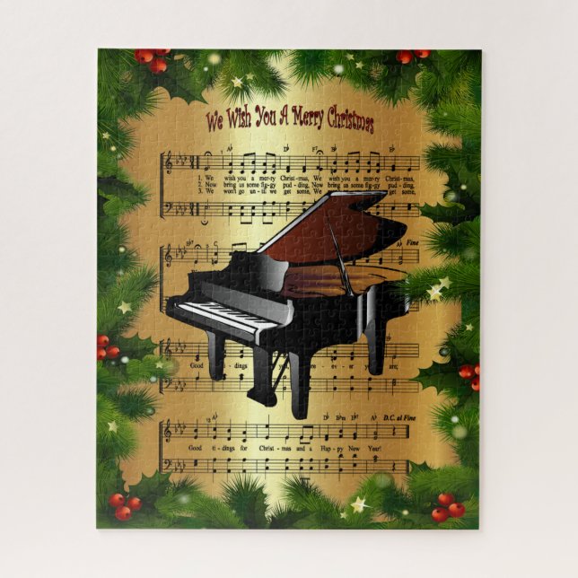 Puzzle Piano ~ "Te deseamos una Feliz Navidad" ~ (Vertical)