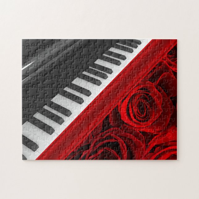 Puzzle Piano y rosas (Horizontal)