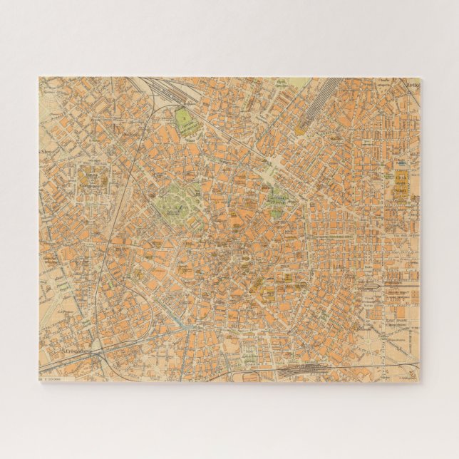 Puzzle Pianta di Milano - Mapa de Milán, Italia (Horizontal)