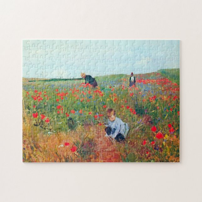 Puzzle Picando flores en un campo, Mary Cassatt (Horizontal)