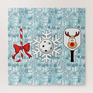 Puzzle Pickleball Joy Navidades Ho Ho Ho Ho Snowball Blue
