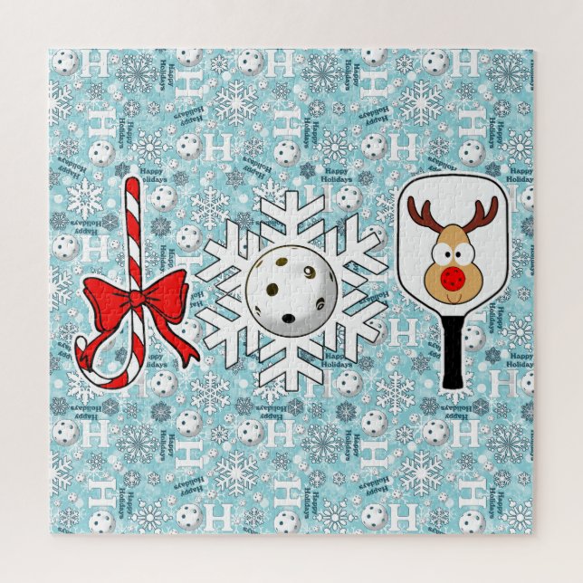 Puzzle Pickleball Joy Navidades Ho Ho Ho Ho Snowball Blue (Vertical)