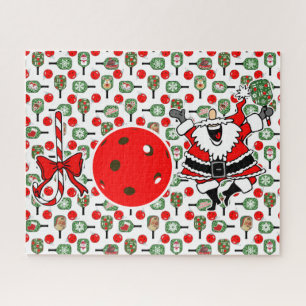 Puzzle Pickleball Joy Navidades Santa Paddles Red Green