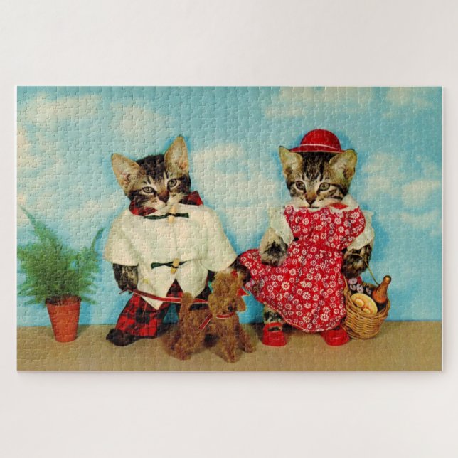 Puzzle picnic de tabby kittens (Horizontal)