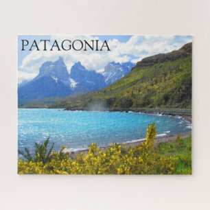 Puzzle picos del lago patagonia