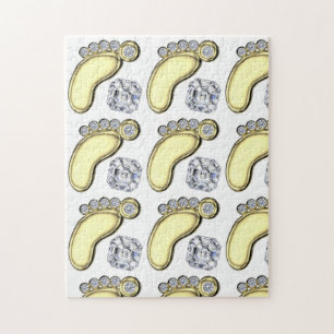 Puzzle Pie de bebé dorado