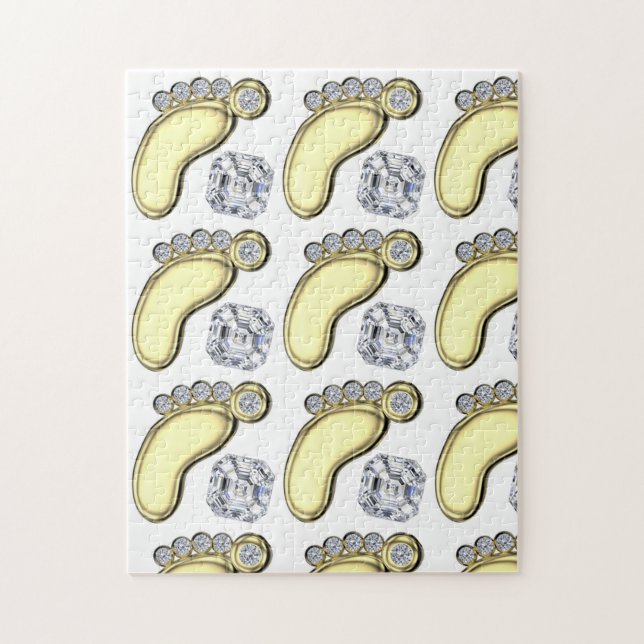 Puzzle Pie de bebé dorado (Vertical)