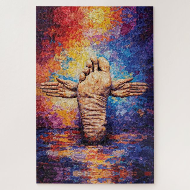Puzzle Pie expresivo con brazos extendidos Vibrante (Vertical)