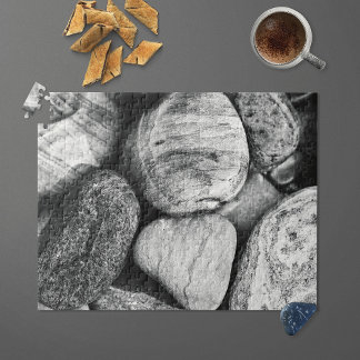 Puzzle Piedras de playa en blanco y negro