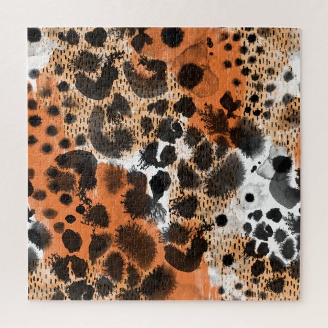 Puzzle Piel animal: patrón de leopardo creativo. (Vertical)