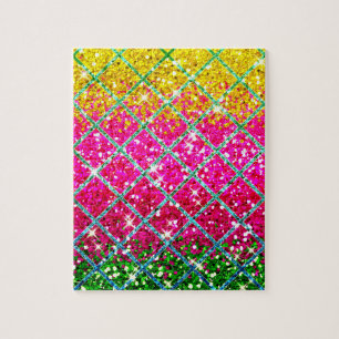 Puzzle Piel de serpiente rosa purpurina