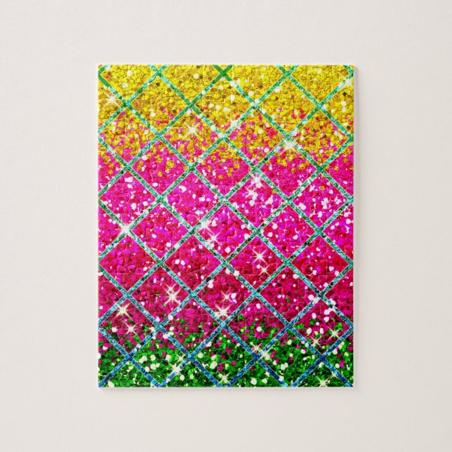 Puzzle Piel de serpiente rosa purpurina (Vertical)