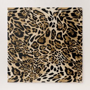 Puzzle Piel leopardo africana: Textura animal sin mar