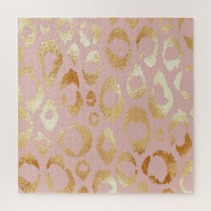 Puzzle Piel leopardo, textura dorada rosa