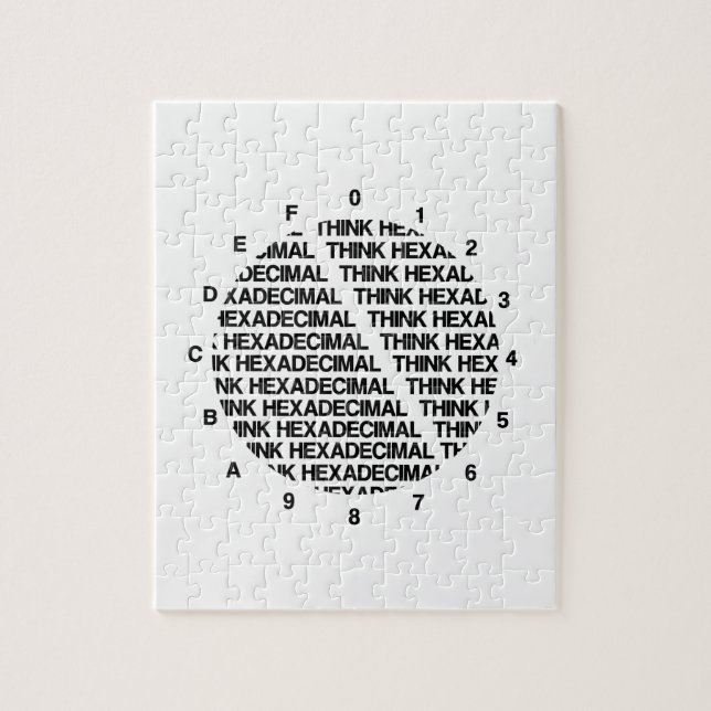 Puzzle Piensa en Hexadecimal (Humor Geek de la Plantilla  (Vertical)