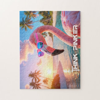 Puzzle PIENSA MÁS EN ROSA - Flamingo ROSA