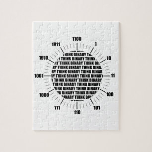 Puzzle Piense el reloj binario (el humor del friki)