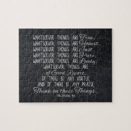 Puzzle Piense en escritura cristiana de la biblia de