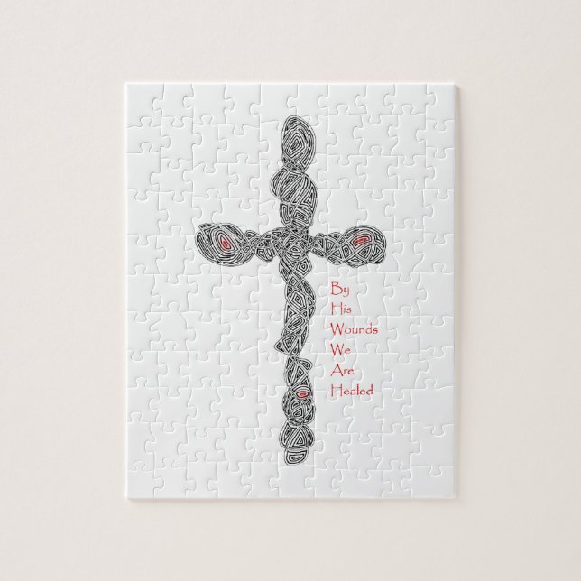 Puzzle Pierced - Isaiah 53:5b (Vertical)