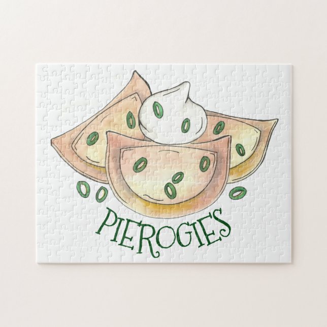 Puzzle Pierogías Cocina Polaca Papa Dumplings Foodie (Horizontal)