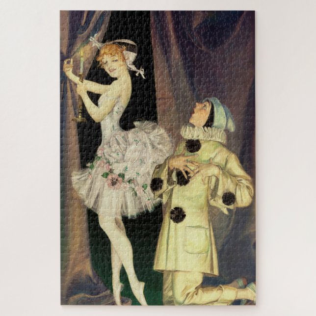 Puzzle "Pierrot and Columbine" por FX Leyendecker (Vertical)