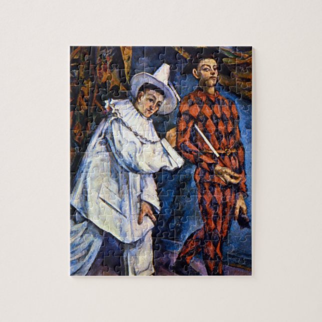 Puzzle Pierrot y Harlequin, Mardi Gras de Paul Cezanne (Vertical)