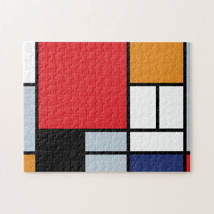 Puzzle Piet Mondrian - Composición con gran plano rojo