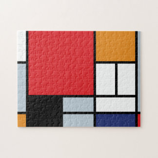 Puzzle Piet Mondrian - Composición con gran plano rojo