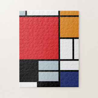 Puzzle Piet Mondrian - Composición con gran plano rojo