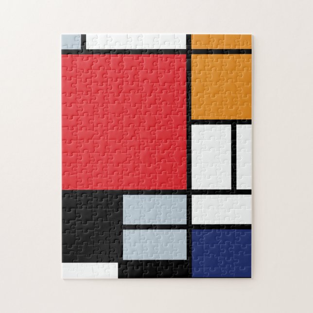 Puzzle Piet Mondrian - Composición con gran plano rojo (Vertical)