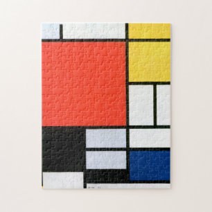 Puzzle Piet Mondrian Composición Rojo amarillo Azul Negro