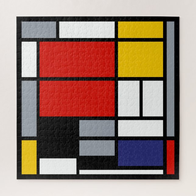 Puzzle Piet Mondrian, gran composición con plano rojo (Vertical)