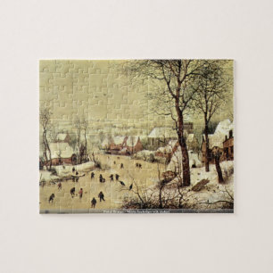 Puzzle Pieter Bruegel - paisaje del invierno con los
