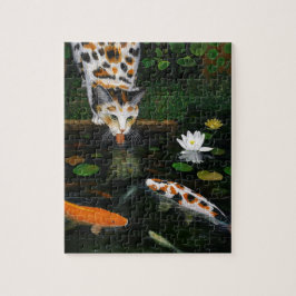Puzzle Pieza de gato y pez koi de Calico