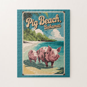 Puzzle Pig Beach Bahamas Viaja por el arte