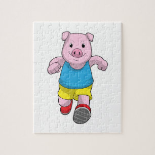 Puzzle Pig como corredora en ejecución